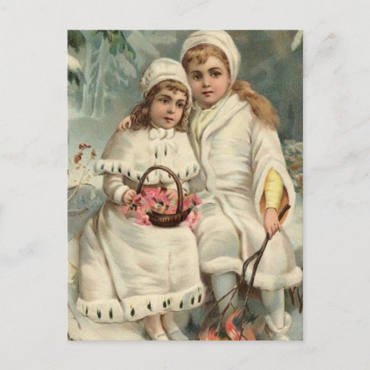 Vintage-kerstBriefkaart Briefkaart (Voorkant)