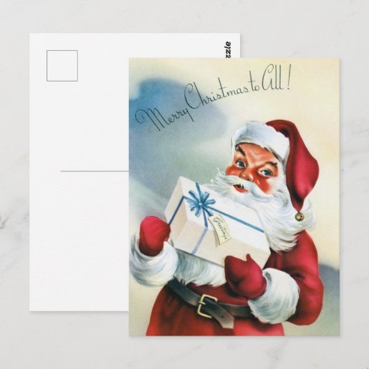 Vintage-kerstBriefkaart Briefkaart (Voorkant / Achterkant)