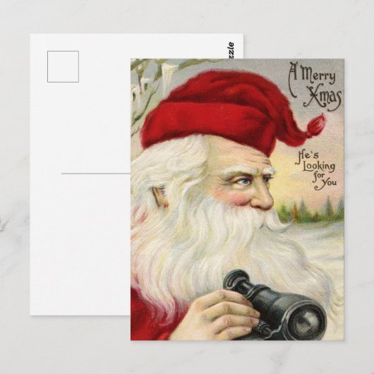 Vintage-kerstBriefkaart Briefkaart (Voorkant / Achterkant)