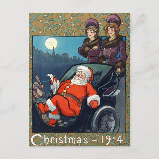 Vintage-kerstBriefkaart Briefkaart (Voorkant)