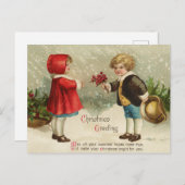 Vintage-kerstBriefkaart Briefkaart (Voorkant / Achterkant)