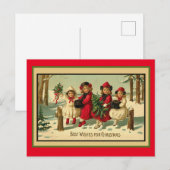 Vintage-kerstbriefkaart Briefkaart (Voorkant / Achterkant)