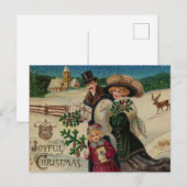 Vintage-kerstBriefkaart Briefkaart (Voorkant / Achterkant)