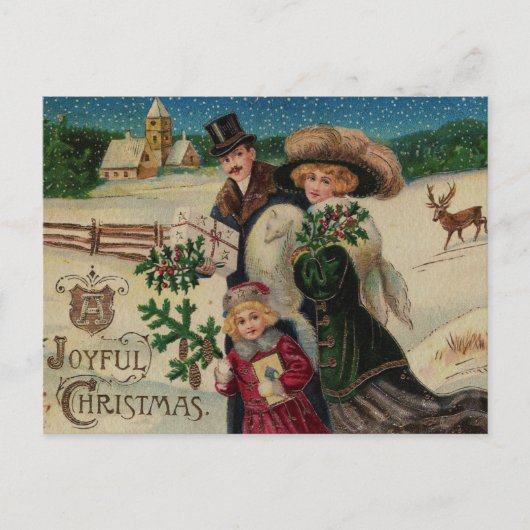 Vintage-kerstBriefkaart Briefkaart (Voorkant)