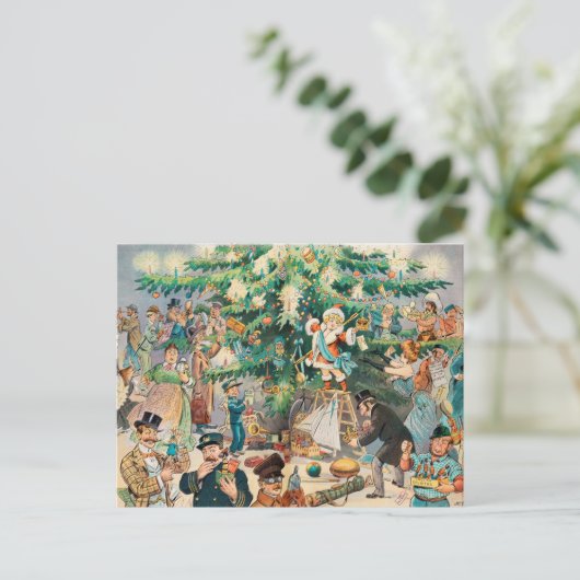 Vintage-kerstBriefkaart Briefkaart (Staand voorkant)