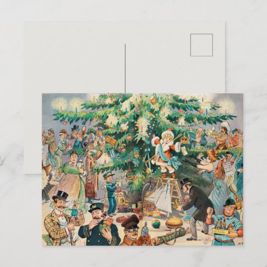 Vintage-kerstBriefkaart Briefkaart (Voorkant / Achterkant)