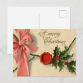 Vintage-kerstBriefkaart Briefkaart (Voorkant / Achterkant)