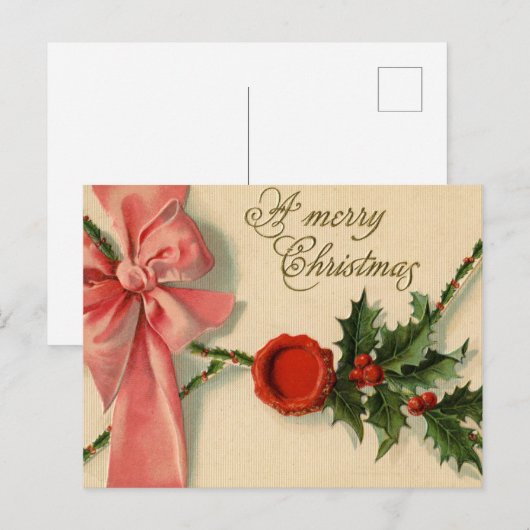 Vintage-kerstBriefkaart Briefkaart (Voorkant / Achterkant)