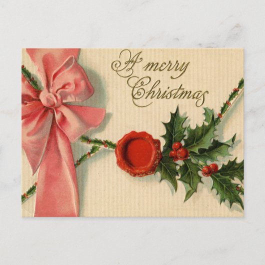 Vintage-kerstBriefkaart Briefkaart (Voorkant)