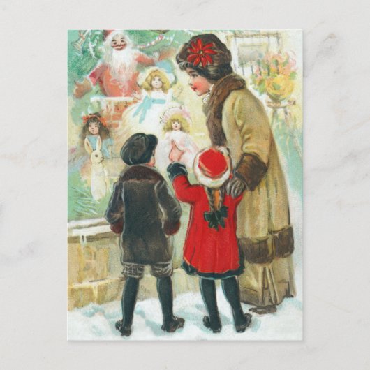Vintage-kerstBriefkaart Briefkaart (Voorkant)