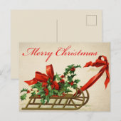Vintage-kerstBriefkaart Briefkaart (Voorkant / Achterkant)