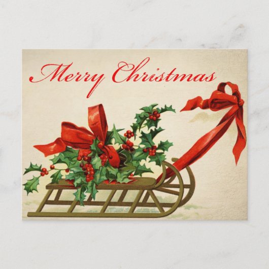 Vintage-kerstBriefkaart Briefkaart (Voorkant)