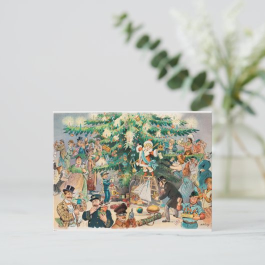 Vintage-kerstBriefkaart Briefkaart (Staand voorkant)