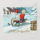 Vintage-kerstBriefkaart Briefkaart (Voorkant)