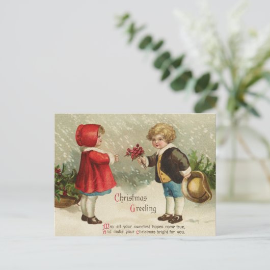 Vintage-kerstBriefkaart Briefkaart (Staand voorkant)