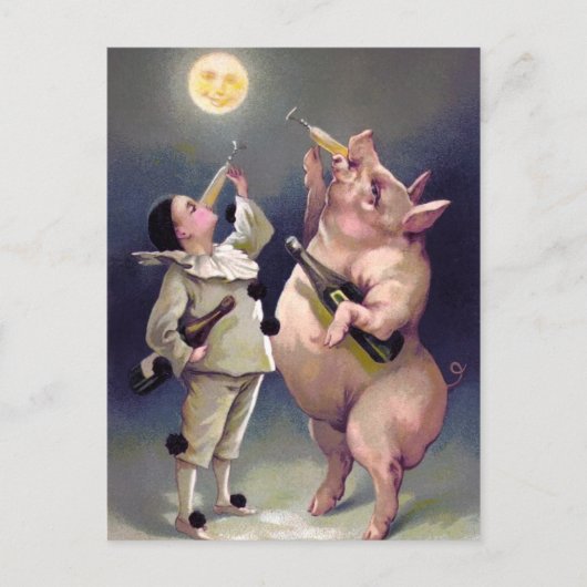 Vintage-kerstBriefkaart Briefkaart (Voorkant)