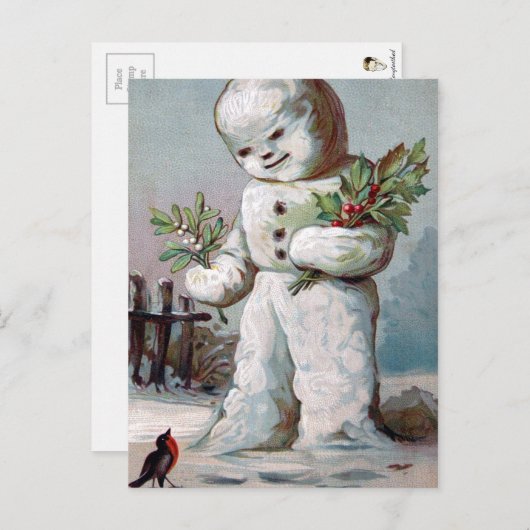 Vintage-kerstBriefkaart Briefkaart (Voorkant / Achterkant)