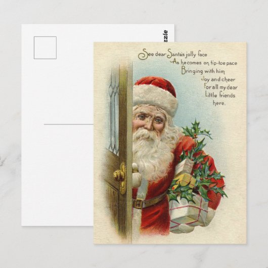 Vintage-kerstBriefkaart Briefkaart (Voorkant / Achterkant)