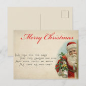 Vintage-kerstBriefkaart Briefkaart (Voorkant / Achterkant)