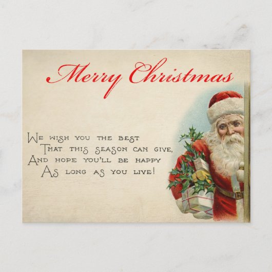 Vintage-kerstBriefkaart Briefkaart (Voorkant)