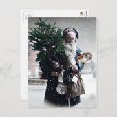 Vintage-kerstBriefkaart Briefkaart (Voorkant / Achterkant)