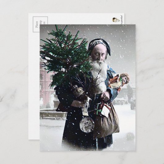 Vintage-kerstBriefkaart Briefkaart (Voorkant / Achterkant)