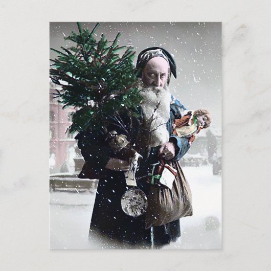 Vintage-kerstBriefkaart Briefkaart (Voorkant)