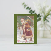 Vintage-kerstBriefkaart Feestdagenkaart (Staand voorkant)