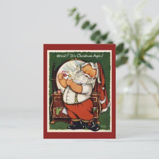 Vintage-kerstBriefkaart Feestdagenkaart (Staand voorkant)