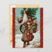 Vintage-kerstBriefkaart Feestdagenkaart (Voorkant / Achterkant)