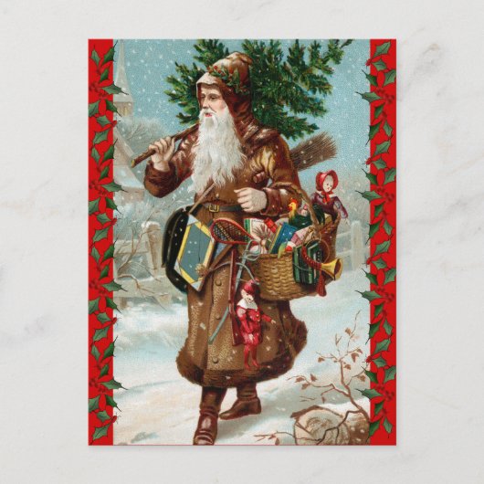 Vintage-kerstBriefkaart Feestdagenkaart (Voorkant)
