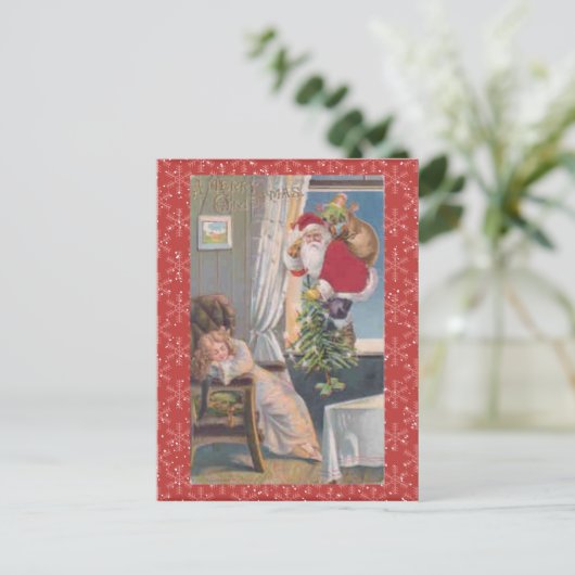 Vintage-kerstBriefkaart Feestdagenkaart (Staand voorkant)