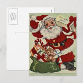 Vintage-kerstBriefkaart Feestdagenkaart (Voorkant / Achterkant)