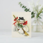 Vintage-kerstbriefkaart Feestdagenkaart (Staand voorkant)