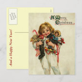Vintage-kerstBriefkaart Feestdagenkaart (Voorkant / Achterkant)