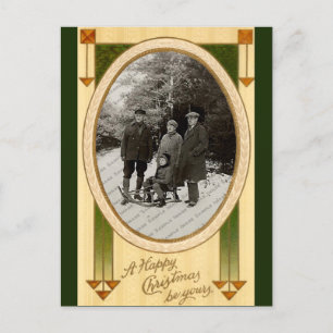 Vintage-kerstBriefkaart Feestdagenkaart