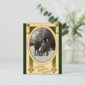 Vintage-kerstBriefkaart Feestdagenkaart (Staand voorkant)