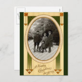 Vintage-kerstBriefkaart Feestdagenkaart (Voorkant / Achterkant)