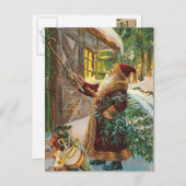 Vintage-kerstBriefkaart Feestdagenkaart (Voorkant / Achterkant)