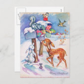 Vintage-kerstBriefkaart Feestdagenkaart (Voorkant / Achterkant)