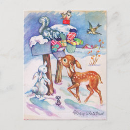 Vintage-kerstBriefkaart Feestdagenkaart