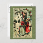 Vintage-kerstBriefkaart Feestdagenkaart (Voorkant / Achterkant)