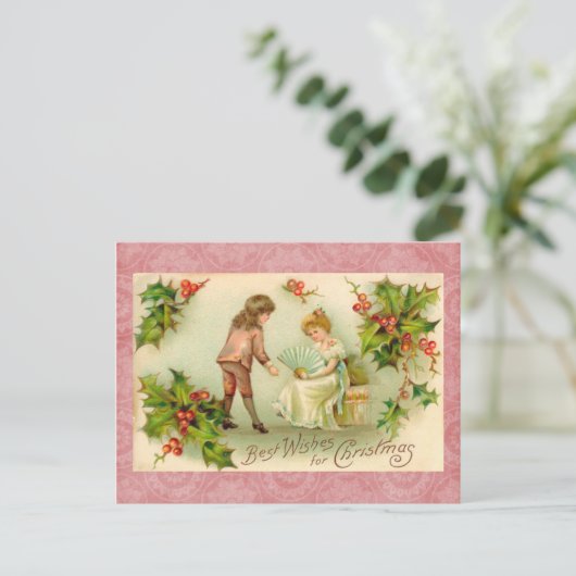 Vintage-kerstBriefkaart Feestdagenkaart (Staand voorkant)