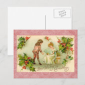 Vintage-kerstBriefkaart Feestdagenkaart (Voorkant / Achterkant)