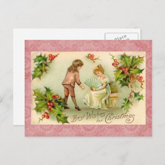 Vintage-kerstBriefkaart Feestdagenkaart (Voorkant / Achterkant)