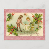Vintage-kerstBriefkaart Feestdagenkaart (Voorkant)