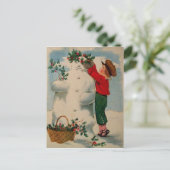 Vintage-kerstBriefkaart Feestdagenkaart (Staand voorkant)