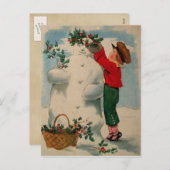 Vintage-kerstBriefkaart Feestdagenkaart (Voorkant / Achterkant)