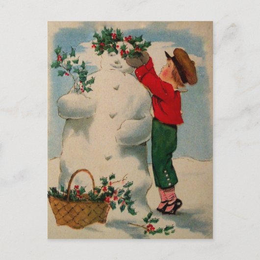 Vintage-kerstBriefkaart Feestdagenkaart (Voorkant)