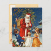 Vintage-kerstBriefkaart Feestdagenkaart (Voorkant / Achterkant)